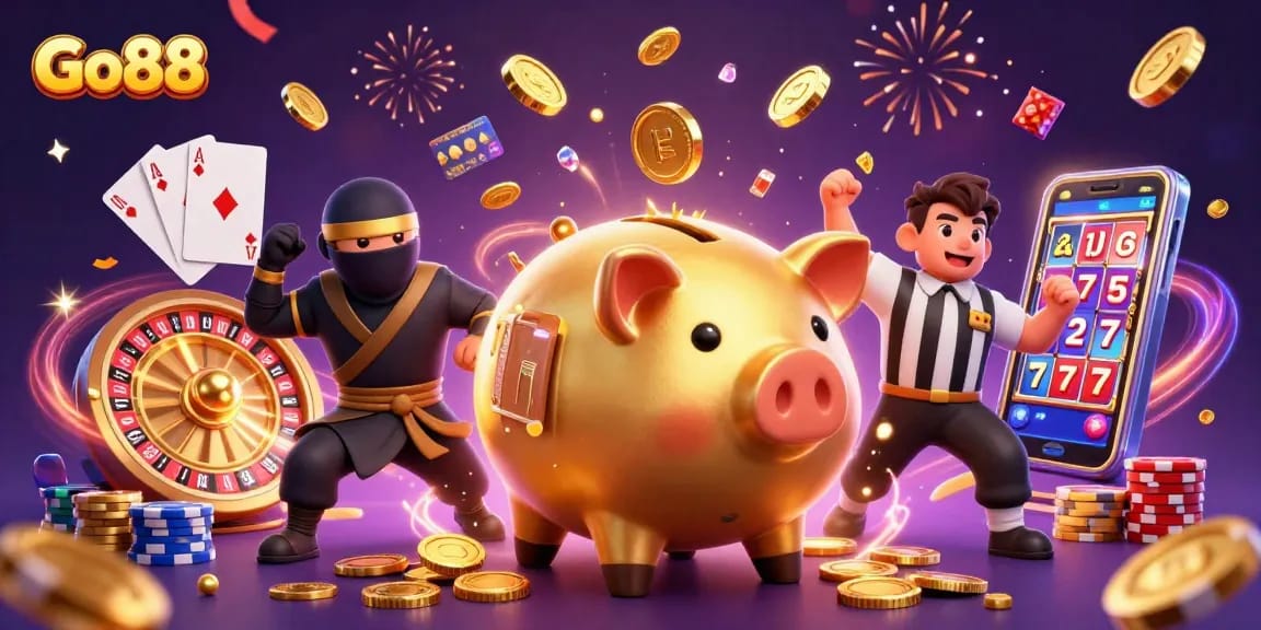 Experience winning gameplay at Go88 with vibrant characters and thrilling casino elements.