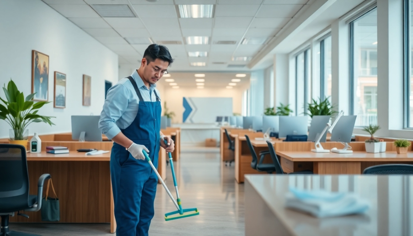 Unterhaltsreinigung Berlin in einem sauberen und organisierten Büro, das Professionalität ausstrahlt.