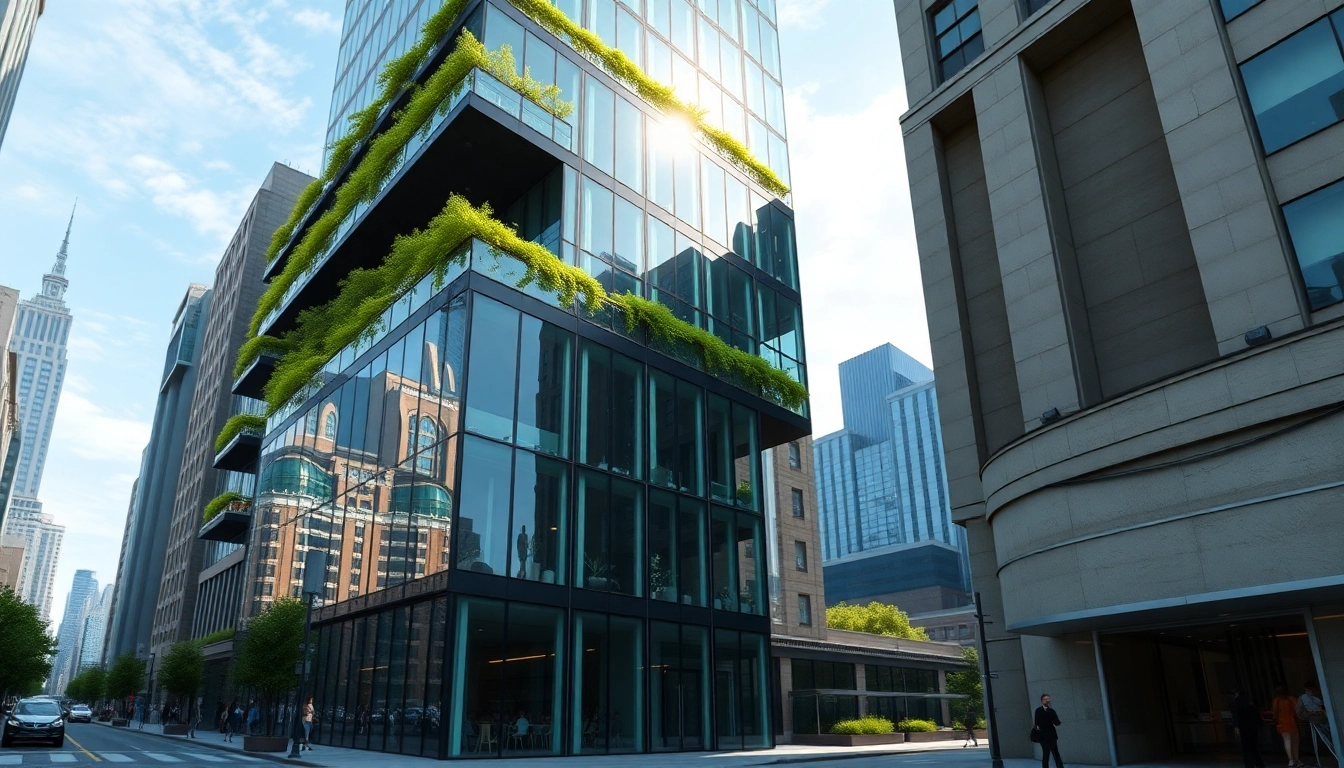 Moderne Architekturvisualisierung eines Gebäudes mit Glasfassade und einzigartigem Design.