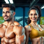 Vorher-Nachher Vergleich von Testosteron-Veränderungen bei Athleten im Fitnessstudio.