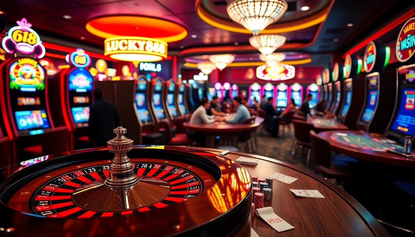 Experience the excitement of the lucky88 game in a vibrant casino atmosphere.