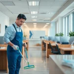 Unterhaltsreinigung Berlin in einem sauberen und organisierten Büro, das Professionalität ausstrahlt.