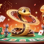 Zoccer multiplayer scene with characters in a cosmic casino setting gambling on a roulette wheel