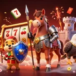 Experience high-stakes gaming action with realz at a vibrant casino scene featuring lucky slot reels.