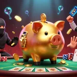 Engage in thrilling gameplay with a72’s vibrant poker atmosphere, depicted in a dynamic illustration.