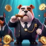 Engage with qq88 in an ultra-detailed digital casino scene featuring a mafia boss bulldog.